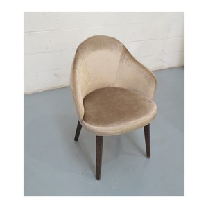 Cream <b>Grey</b> <b>Velvet</b> Restaurant bar <b>Armchair</b> Chair - Product Image 2