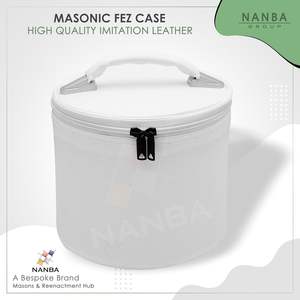 Étui de luxe pour fez maçonnique en similicuir, boîte de rangement et de présentation pour casquettes maçonniques, blanc - Product Image 2