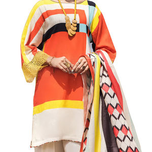 Conjunto de estola y Shalwar Kameez de seda de invierno de 3 piezas para mujer sin costuras para adultos para fiestas en India y Pakistán - Product Image 6