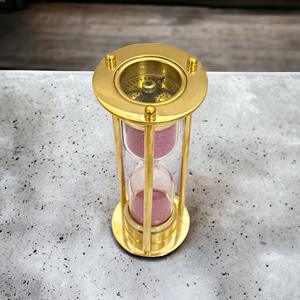 นาฬิกาทราย 2 นาที ทำจากทองเหลืองและแก้ว งานศิลปะตกแต่ง น้ำหนักเบา เหมาะสำหรับวางบนโต๊ะทำงาน สำนักงาน ห้องอ่านหนังสือ หรือใช้เป็นของตกแต่ง - Product Image 5