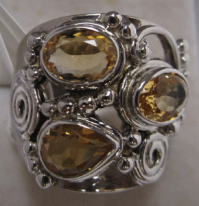Shah Gems Women's Natural Citrine Crystal <b>Ring</b> <b>925</b> Sterling <b>Silver</b> - Product Image 1