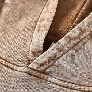 Sudadera con capucha básica de algodón mezclado de la mejor calidad, personalizada con efecto desgastado para hombre, estilo urbano, forro polar alto, teñido liso, en oferta, para invierno. - Product Image 4