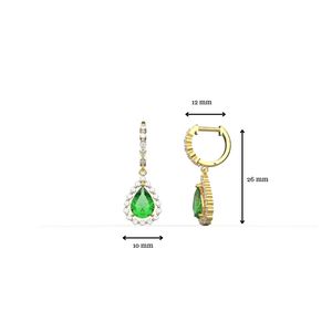 เครื่องประดับ avarta ทอง18K dangler ต่างหูกับห้องปฏิบัติการปลูกเพชรและมรกต - Product Image 2