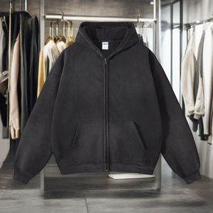 Sweat-shirts pour hommes en coton écologique, lavés à l'acide, teints à la cire, usés, avec logo personnalisé, livraison rapide, impression personnalisée, vente en gros - Product Image 5