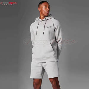 ชุดเสื้อมีฮู้ดและกางเกงขาสั้นสำหรับผู้ชายชุดเสื้อมีฮู้ดและกางเกงขาสั้นสำหรับเคลื่อนไหวประจำวันดีไซน์เรียบง่ายและปรับได้ - Product Image 2