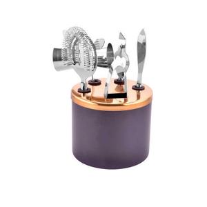 Kit de barman de haute qualité avec support élégant, ensemble de shaker à cocktail de 6 pièces pour boisson mélangée, ensemble d'outils de bar professionnel - Product Image 1