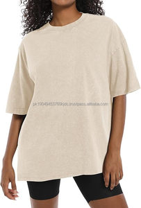 T-shirt décontracté unisexe à épaules tombantes 100% coton Long Waseem Impex High Street Design Solid Pattern Jersey Fabric - Product Image 3