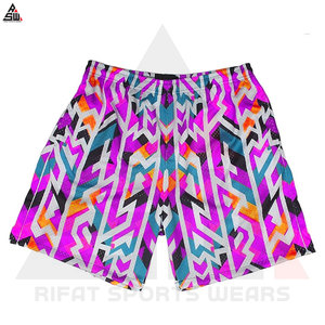 Shorts de bain décontractés pour hommes, coupe courte, séchage rapide, taille élastique, imprimé par transfert thermique, 100% coton canvas - Product Image 2