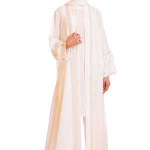 WHITE SPIRIT ABAYA pour femmes modestes grande taille vêtements islamiques OEM ODM couleurs personnalisables tailles élégant Niqab Abaya soie - Product Image 1