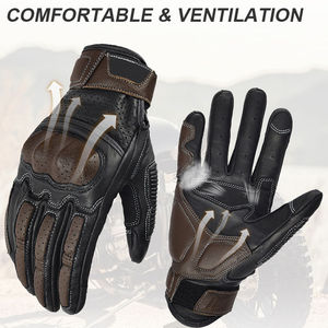 Vente en gros Gant de moto de protection en fibre de carbone pour écran tactile étanche personnalisé Gants de moto de course en cuir antidérapants - Product Image 4