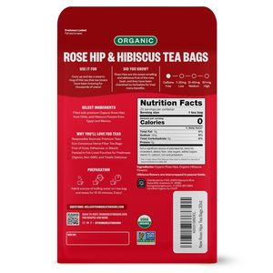 Thé aux cynorrhodons biologiques FGO, 20 sachets, sachets de thé aux herbes écologiques, sachet refermable - Product Image 5