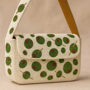 vLemon Beaded <b>Bag</b>, Purse Lemon Beaded Lemon <b>Clutch</b>, Yellow Lemon Summer Vacation Purse, Unique <b>White</b> Beaded <b>Clutch</b> Lemon - Product Image 3