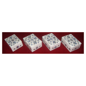 Marble Inlay Flower Designs <b>Gift</b> <b>Box</b> Handmade Inlay <b>Box</b> Customized Size Of Marble MOP <b>Box</b> <b>Blue</b> Colour Mother Of Pearl Shell - Product Image 1