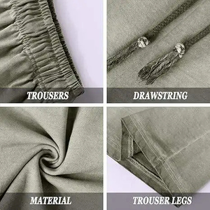 Pantalones Cortos de Lona con Efecto Desgastado para Hombre, 100% Algodón, Transpirables, Ecológicos, de Secado Rápido, con Cierre de Cordón, Estilo Hip Hop, Corte Holgado y Relajado - Product Image 5