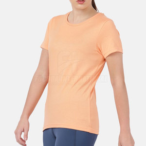 T-shirts à col rond en coton à séchage rapide pour femmes Logo personnalisable Mode d'été décontractée Vente en ligne - Product Image 4
