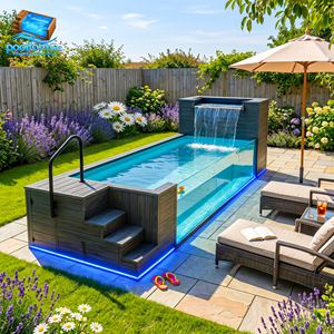 Piscina Elevada de Fibra de Vidrio con Acabado de Madera para Uso Familiar y Infantil, en Oferta - Product Image 1