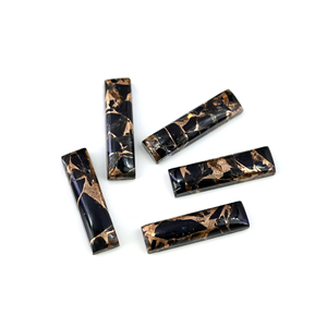 หินเทอร์ควอยซ์สีดำธรรมชาติ6X23มม. ทรงสี่เหลี่ยมผืนผ้าตัดเป็นเหลี่ยมเพชรพลอยหลวมทำมือสร้อยคอเครื่องประดับ - Product Image 3