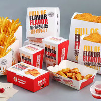 Boîte à hamburger de poulet frit en papier à emporter étanche à l'huile personnalisée Boîtes en papier pour fast-food frites de pommes de terre snack de rue pour déjeuner