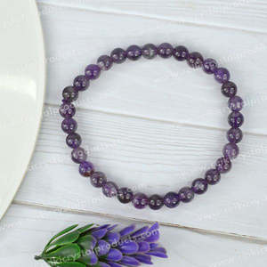 สร้อยข้อมือคริสตัลธรรมชาติ 6 มม. ลูกปัดกลม พลังเรกิ ปรับสมดุลพลังงาน - Product Image 6