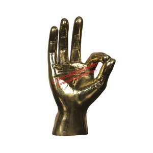 Mano de aluminio de alta calidad con poses Estatua de dedo Escultura Acabado dorado Venta al por mayor Precio - Product Image 5