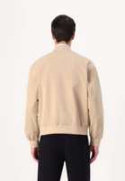 Veste varsity en toile à capuche longue pour homme avec fermeture à bouton unique et poches