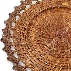 Sous-assiettes en rotin tissées à la main par le fabricant direct pour des fêtes et des mariages élégants, porte-assiettes en rotin fabriqués au Vietnam - Product Image 3