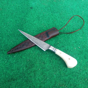 Mango de hueso de camello Damasco Chef cuchillo para pelar hoja de afilado cocina rebanador de carne filete cuchillo rápido cuchillo de Damasco de alta calidad - Product Image 4