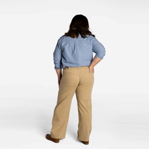 กางเกงยีนส์ขาตรงสไตล์วินเทจสำหรับผู้หญิงแฟชั่น-ผ้าเดนิมเนื้อนุ่มและทนทานพร้อมดีไซน์แผงแนวเรโทรเหมาะสำหรับลุคลำลอง - Product Image 4