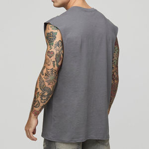 เสื้อกล้ามแฟชั่นใหม่ล่าสุด ระบายอากาศได้ดี ผลิตจากผ้าฝ้าย/โพลีเอสเตอร์ รับสั่งทำสีและโลโก้ พิมพ์ลายดิจิทัล บริการ OEM สำหรับผู้ชาย - Product Image 2