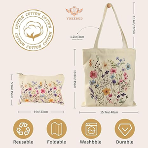 Bolsa de lona de algodón, bolsa de transporte de tela reutilizable ecológica, diseño personalizado y bolso duradero de color para uso diario, compras y regalos - Product Image 6