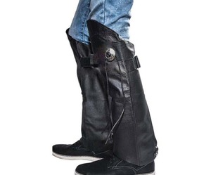 Half Chaps de equitación con panel elástico para hombres y mujeres en instrumentos veterinarios de herrador de cuero de vaca genuino - Product Image 5