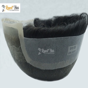 วิกผมปลอมแปดเหลี่ยมสำหรับผู้ชายผมปลอมแบบผูกด้วยมือสไตล์อินเดียเรมี100% ผมมนุษย์แบบธรรมชาติและทรงตรง - Product Image 1