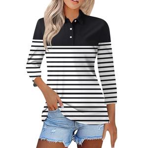 100% Cotton Quick-Dry Women's Shirt Stylish Breathable Printed Polo Shirts <b>Top</b> Quality Wholesale Polo Shirts for Women - Product Image 1