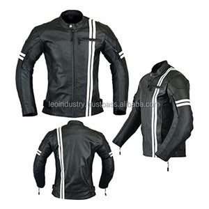 Chaqueta Bomber personalizada de cuero auténtico para hombre, chaqueta de cuero negro para motocicleta, gran oferta - Product Image 4