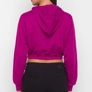 Nouveau 2026 inter Nouvelle Arrivée Sweat à capuche court pour femme 100% Coton Logo frontal personnalisable Haute Qualité Coupe Boxy - Product Image 3