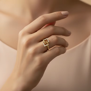 Bague de luxe pour femme en or 14 carats et diamants naturels avec taille brillant rond |   0,10 carats - Product Image 6