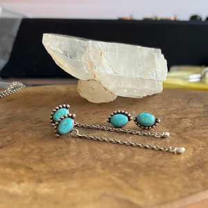 Yeux brillants Dainty Turquoise Collier Plaqué Or Pendentif En Argent Sterling Chaîne Lunette Réglage Minimaliste Bijoux Cadeau pour Elle - Product Image 6