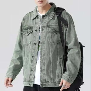 Veste en jean en coton pour homme, haute qualité, style urbain, collection hiver 2026, vente en gros - Product Image 4