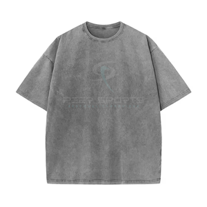 High Quality Acid Washed Vintage Knitted T-<b>Shirts</b> Customized Embroidery Eco-Friendly Quick Dry Lightweight 100% Cotton Women's - Product Image 6
