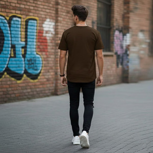 T-shirt décontracté pour homme, col rond, coupe classique, imprimé graphique, mélange de coton, style streetwear, impression sur le devant - Product Image 6