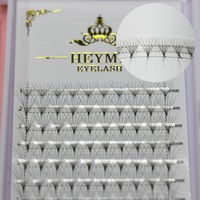 Extensions de cils pré-faits 9D volume, base fine, tige longue et pointue, 03D foncé, souples, en éventail, en PBT coréen