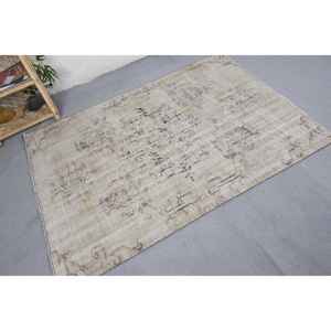 พรมขนสัตว์สีเบจคลาสสิกสำหรับห้องนั่งเล่นขนาด4.3x5.9ฟุตปริศนารูปสี่เหลี่ยมผืนผ้าผ้าทอยางเหนียวสำหรับใช้ในห้องโถง - Product Image 2