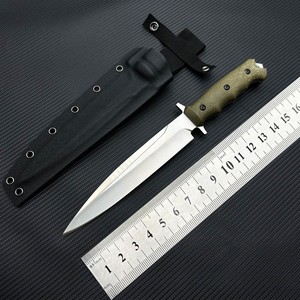 Coltello di sopravvivenza tattico personalizzabile Y8 tessuto lino manico in acciaio inox lama Micarta materiale coltello <span class=keywords><strong>Bushcraft</strong></span> - Product Image 6