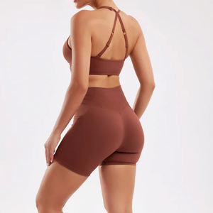 Hot Selling Sand Washing Seamless Yoga Set 6 Pieces Sports Outfit Quick Dry Running Leggings Yoga Set Activewear Sets For Women - Product Image 3