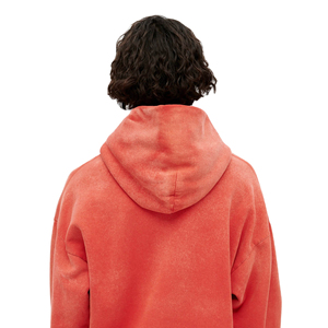 Sudadera con capucha de gran tamaño de lana francesa de invierno informal para hombre, ropa de calle lavada con ácido, Jersey de punto con estampado de pantalla, bolsillo Vintage con capucha - Product Image 4