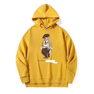 เสื้อฮู้ดดี้ผู้หญิงพรีเมียม แขนยาว ลายการ์ตูนหมี ระบายอากาศได้ดี ผ้าเทอร์รี่สำหรับฤดูใบไม้ร่วง พิมพ์ลายด้วยความร้อนด้านหน้า สไตล์ลำลอง - Product Image 4