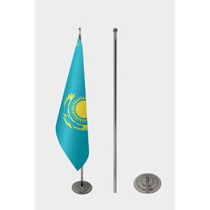 Drapeau d'intérieur officiel du Kazakhstan, impression numérique personnalisée, bannière en polyester, mât en aluminium, assurance automobile, éducation - Product Image 2