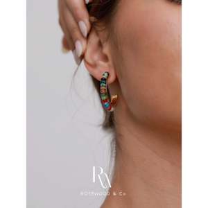 Pendientes de Aro de Verano con Cuentas de Arcoíris, Aventurina, Ónix Negro, Ágata, Estilo Religioso, con Piedras Preciosas - Product Image 6