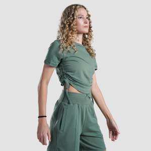 Active Shape Dark Green Crop Tee for Yoga Practice-Comfortable <b>Top</b> - Product Image 1