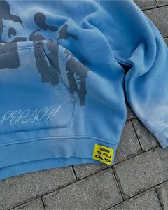 GSM Heavy Cotton Hoodie Alta calidad DTG Impresión Sun Faded Washing Custom Distressing Hoodie - Product Image 5